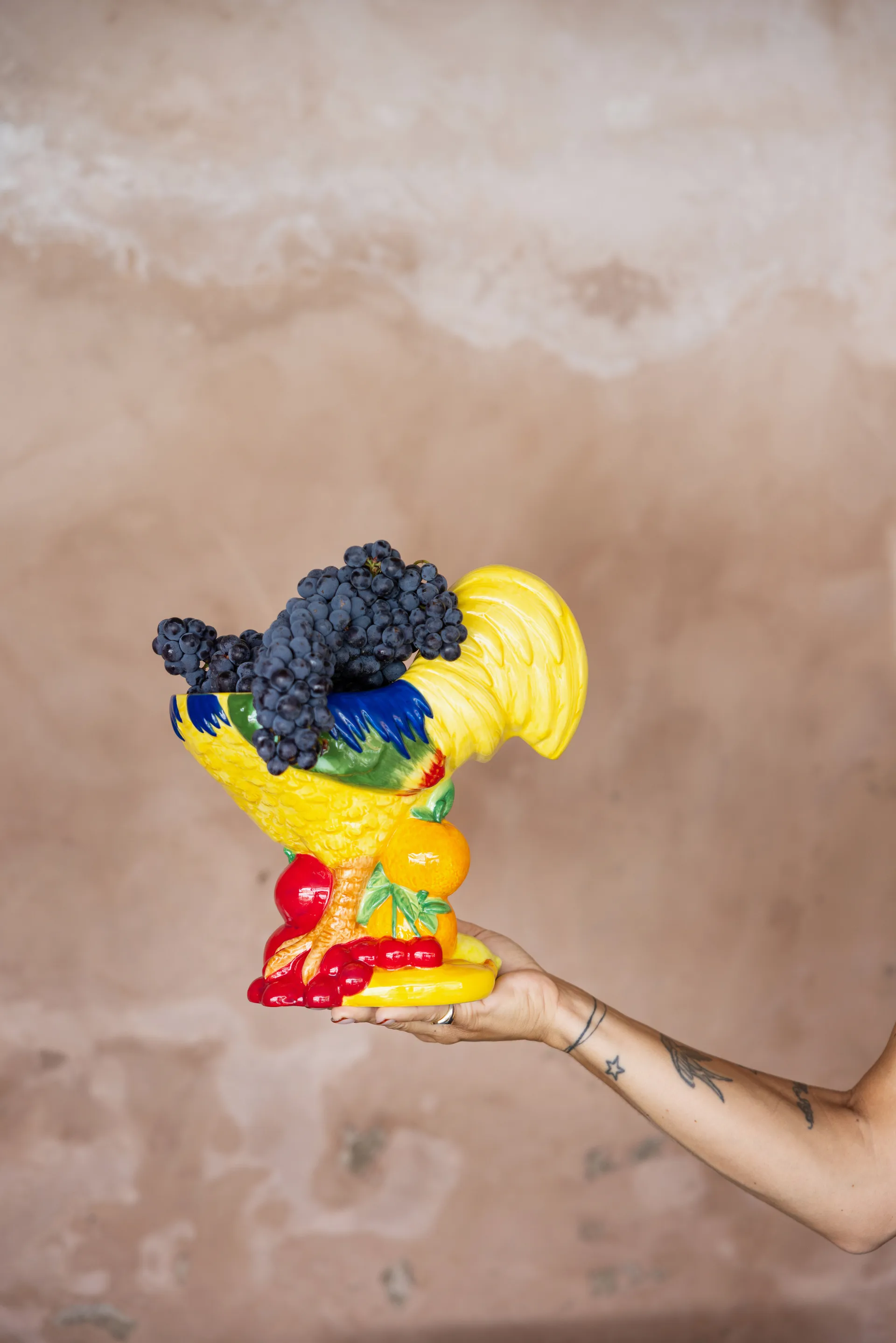 Fruity Rooster kom, Geel Byon