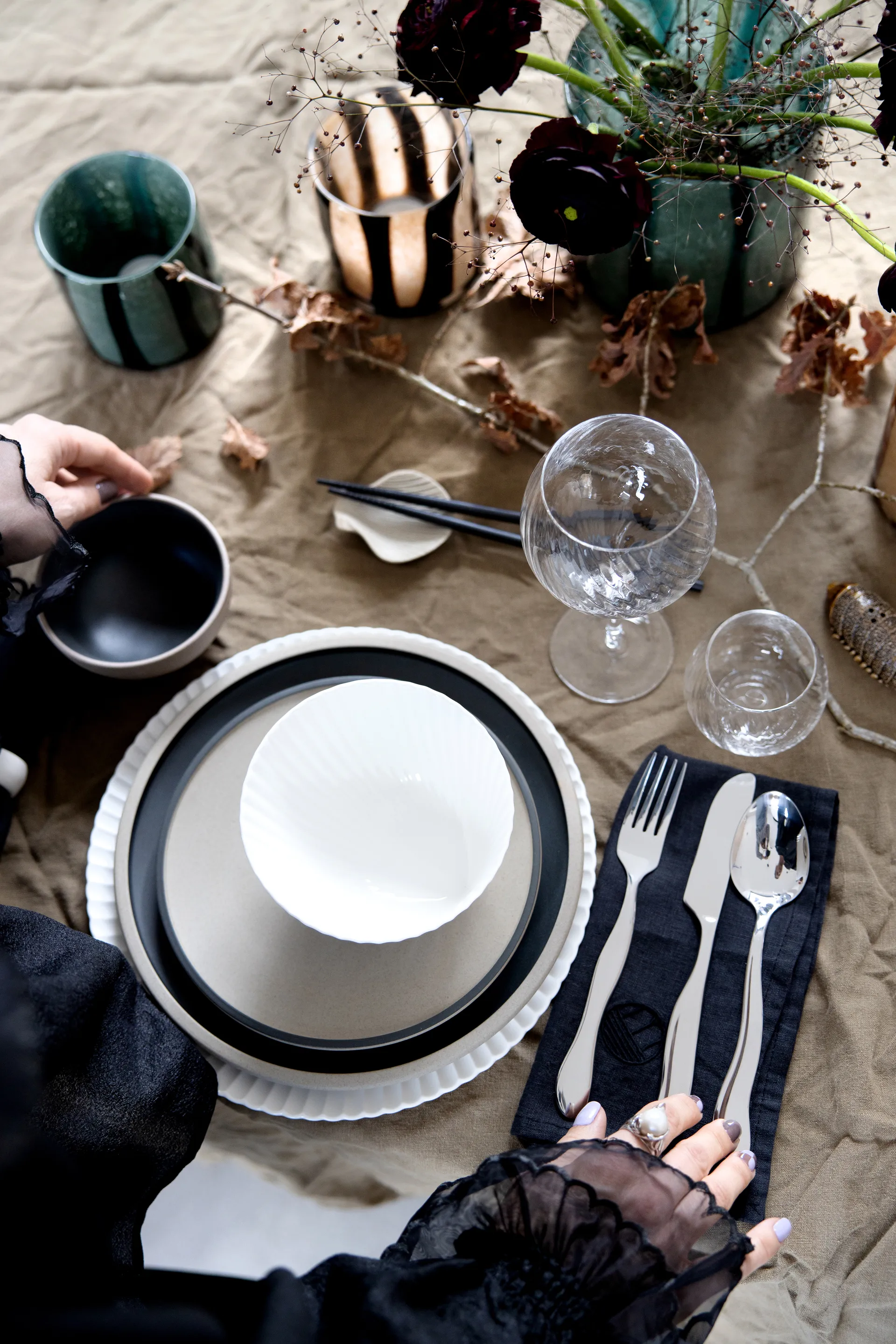 Fumiko houder voor eetstokjes 4-pack, Beige Byon