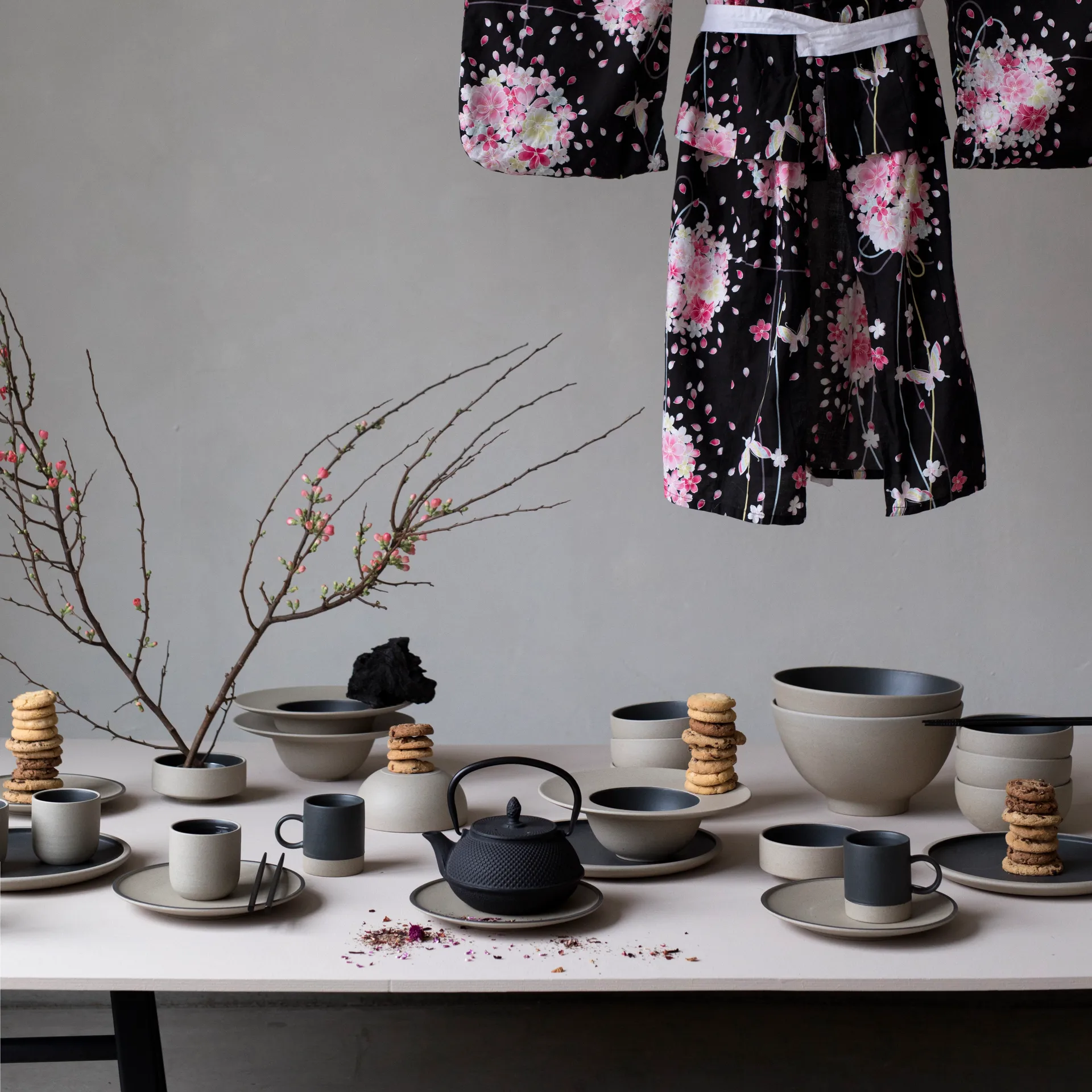 Fumiko tapasschaaltje, Beige-zwart Byon