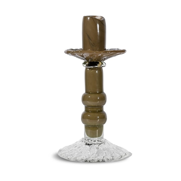 Lara kandelaar S 22 cm - Groen-clear - Byon