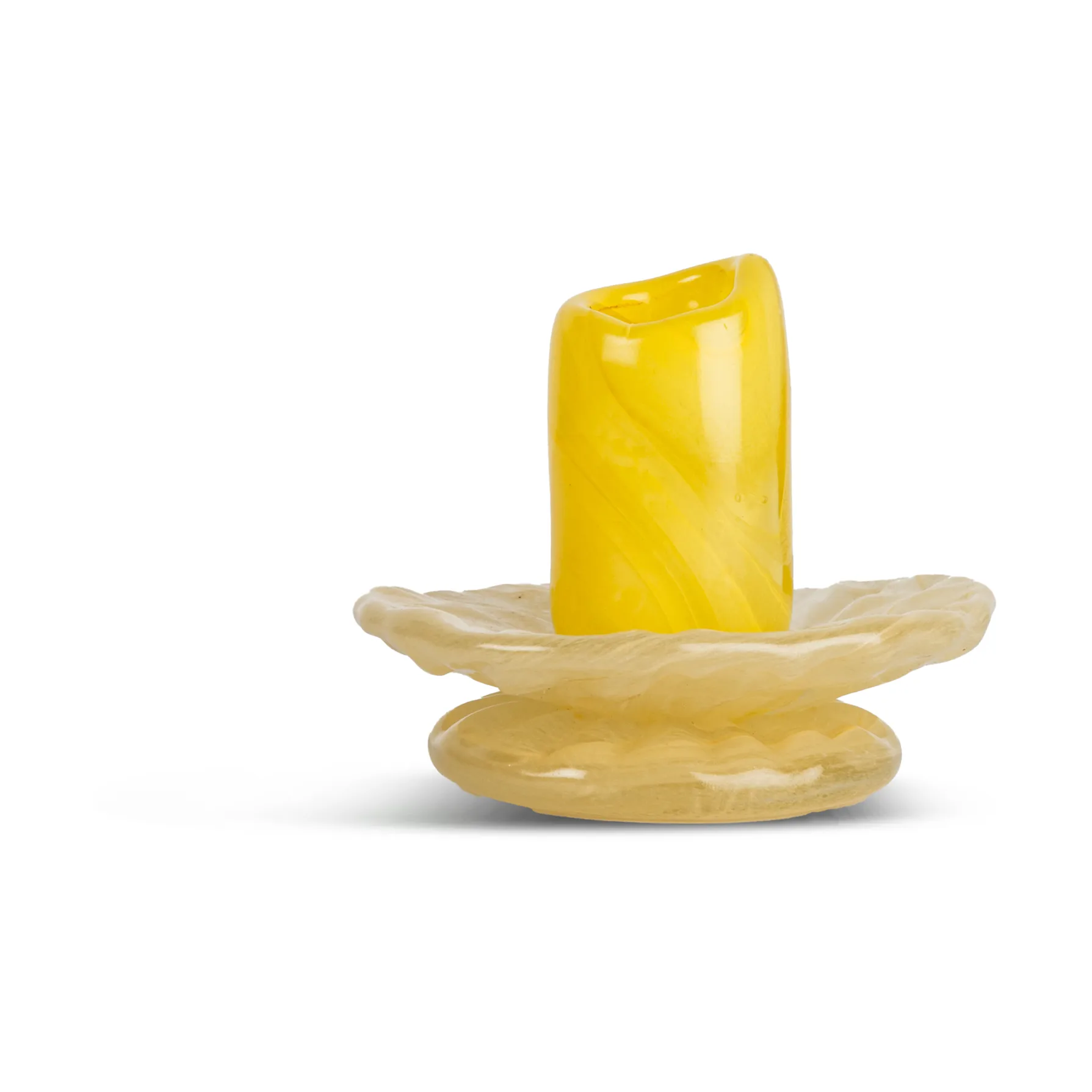 Lara kandelaar XS 9 cm, Geel-lichtbeige Byon