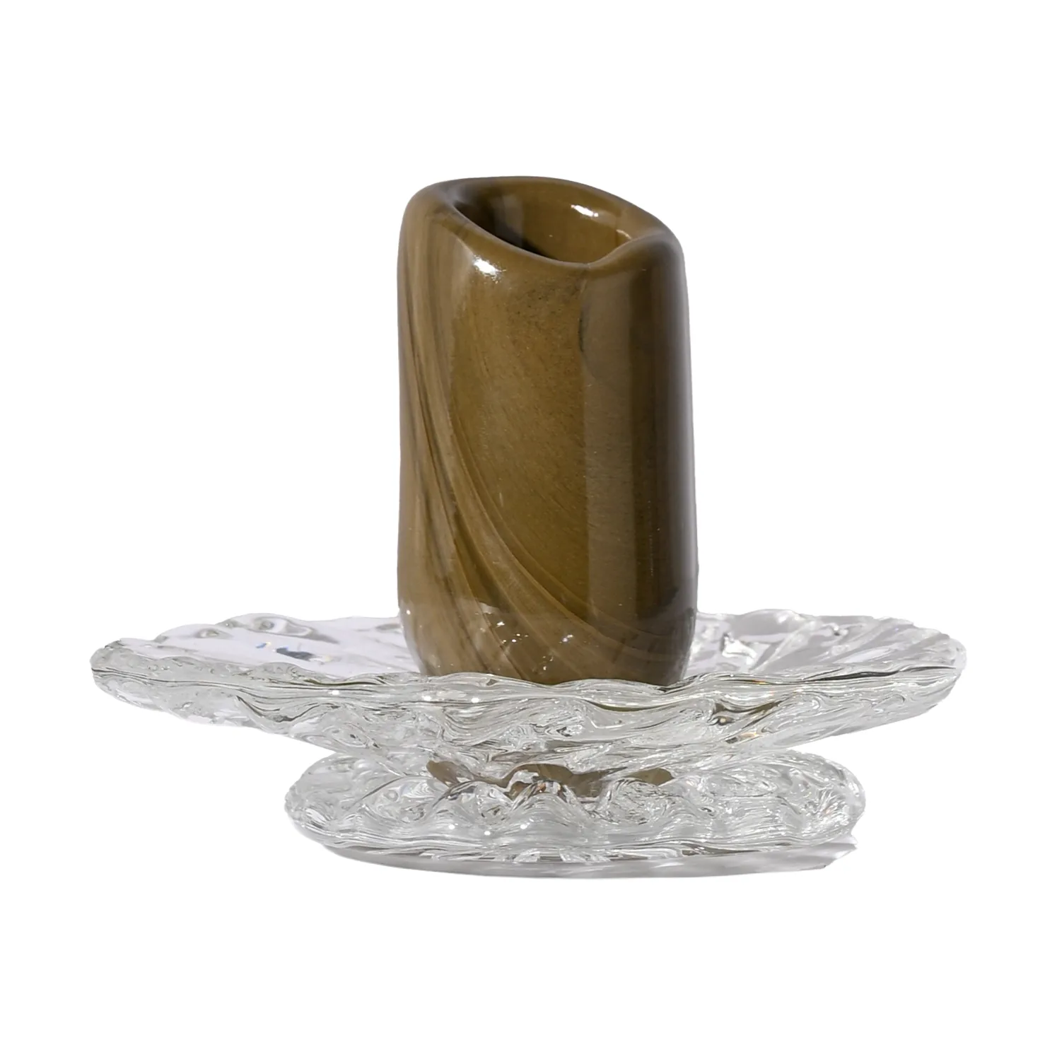 Lara kandelaar XS 9 cm, Groen-transparant Byon