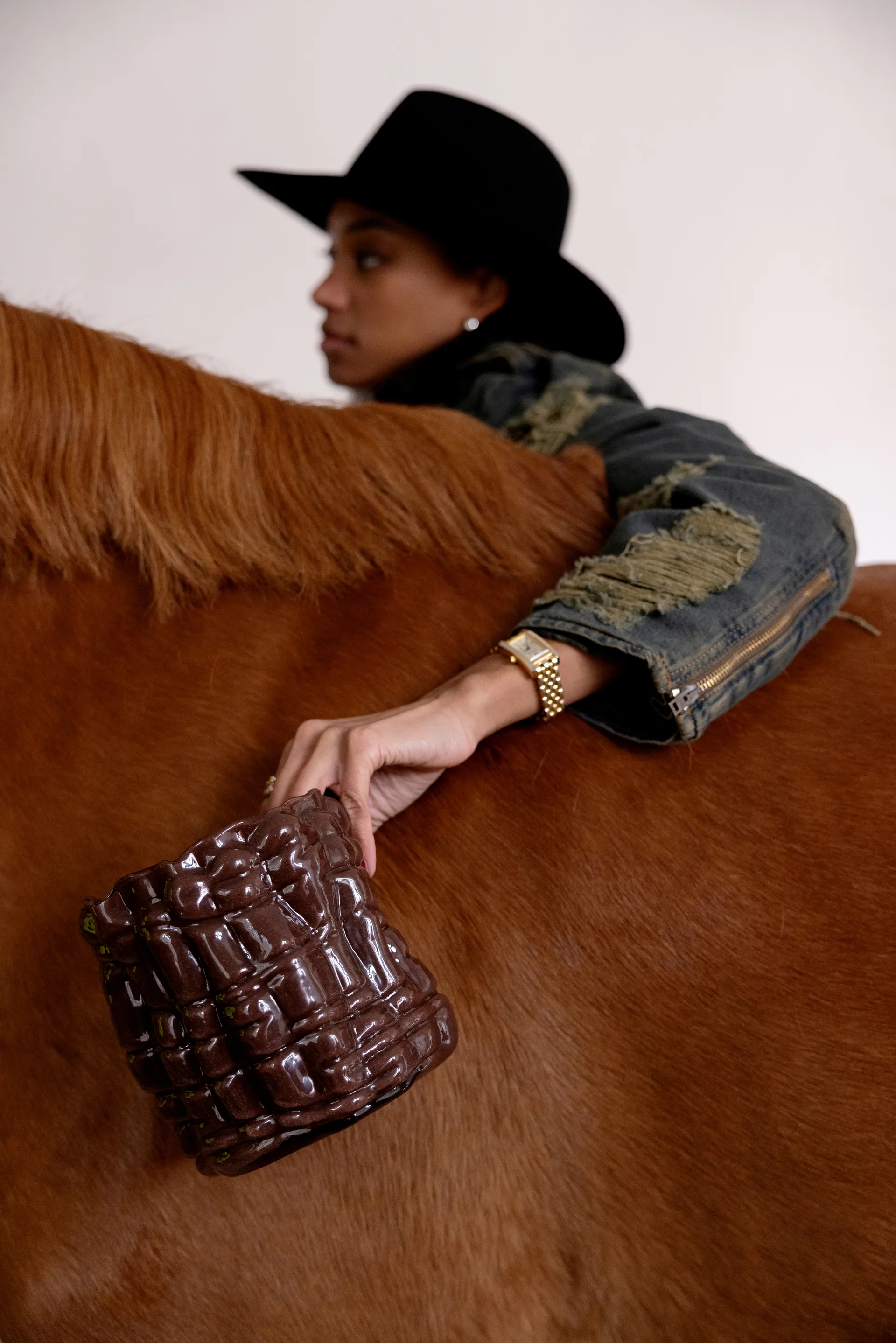 Laranne kaarsenhouder Ø15 cm, Bruin Byon