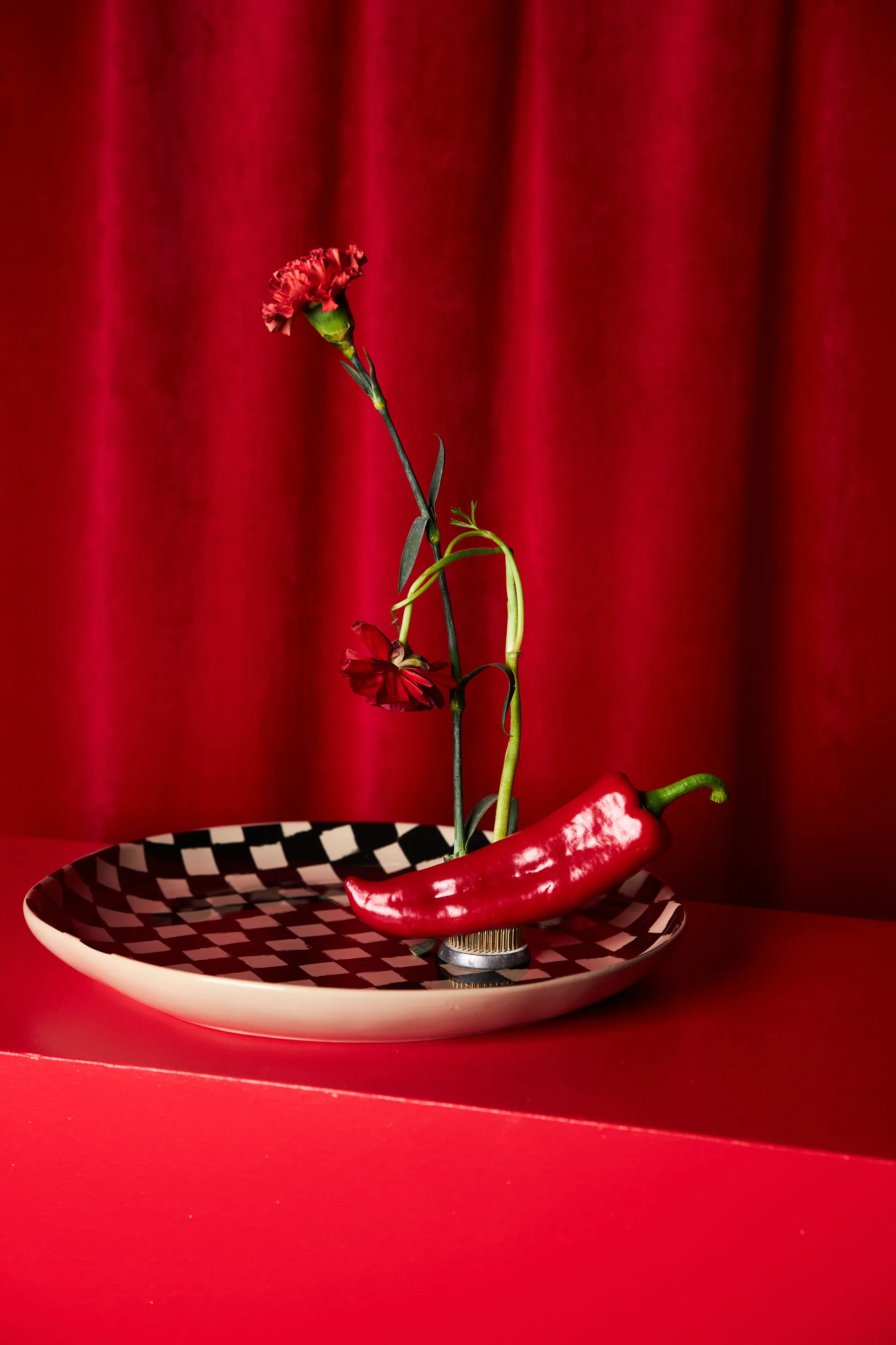 Lexi serveerschotel Ø37 cm, Zwart-beige Byon