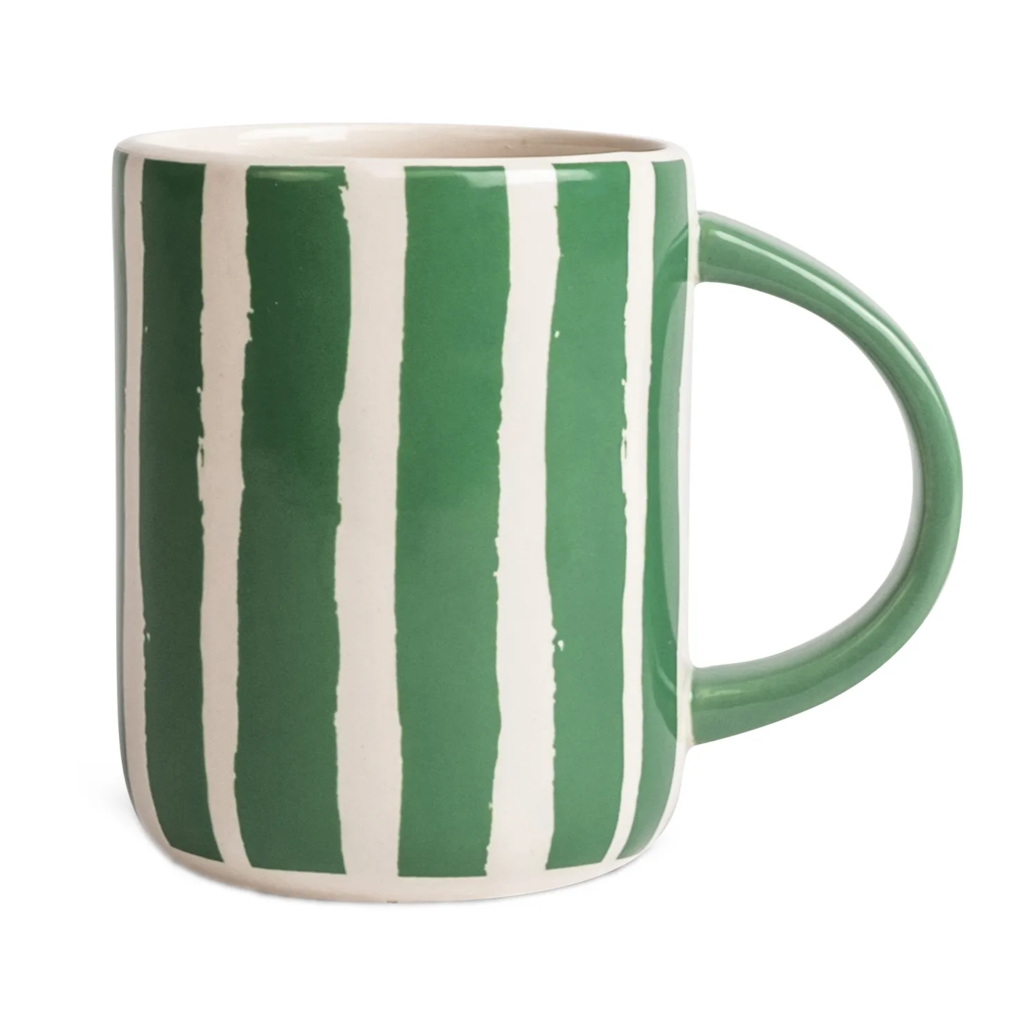 Liz mok stripe 28 cl, Groen-wit Byon