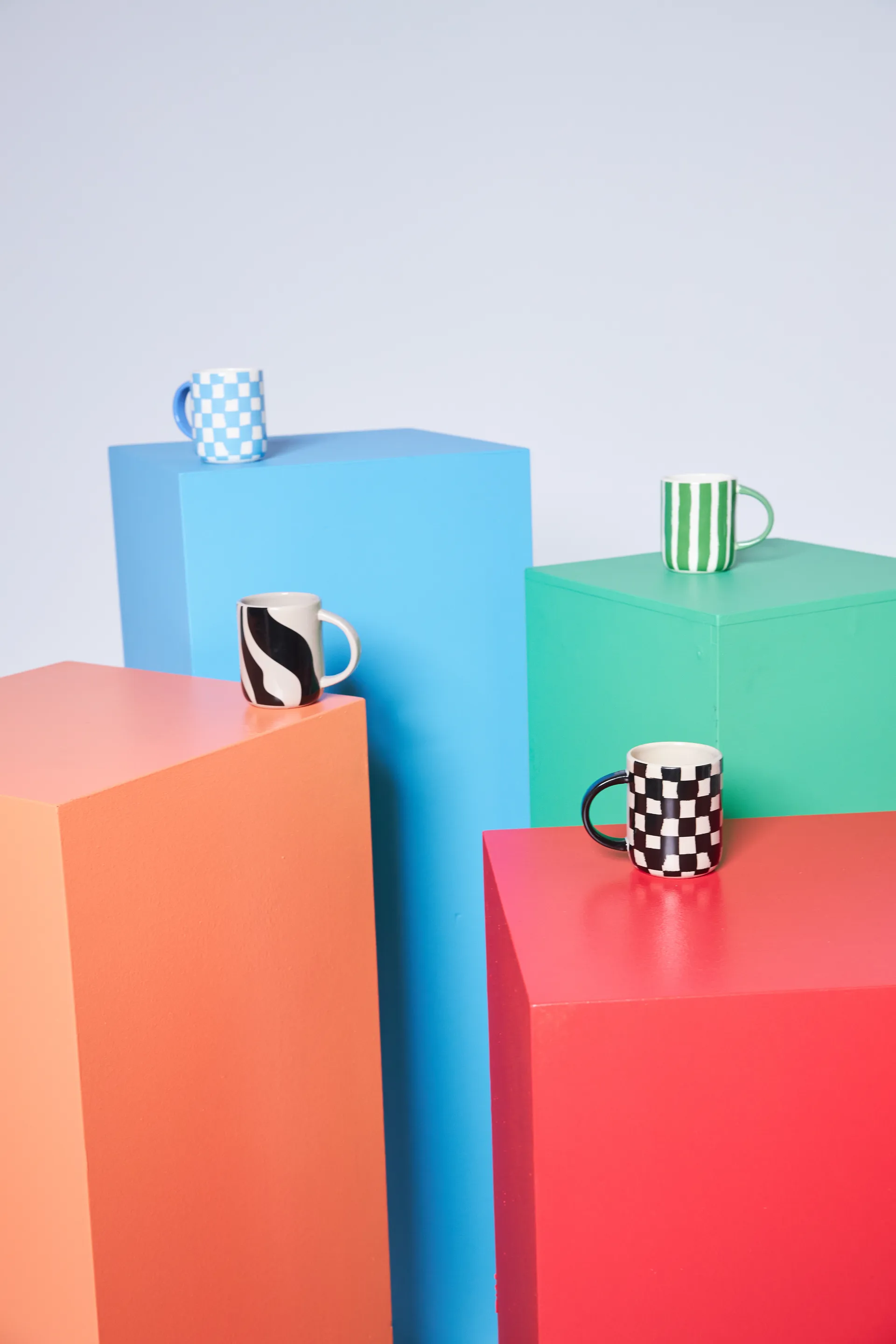 Liz mok stripe 28 cl, Groen-wit Byon