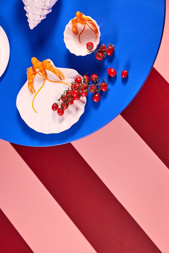 Lobsti serveerschotel, Wit-oranje Byon