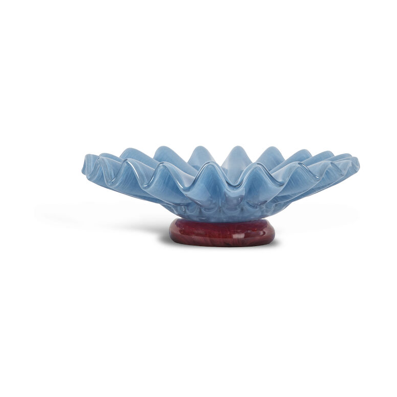 Byon Lori schaal M o18 cm Lichtblauw-bordeauxrood | Scandinavisch Interieur | Decoratieve schalen | Blauw