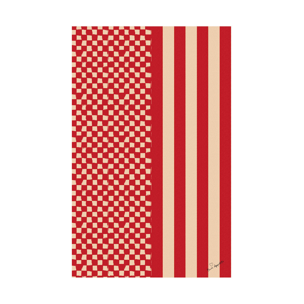 Byon Love tafelkleed 150x280 cm Rood-zand | Scandinavisch Interieur | Tafellopers | Rood