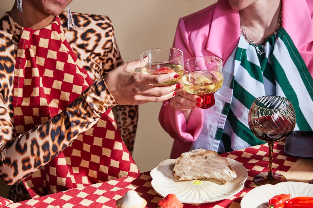 Love theedoek 50x70 cm 2-pack, Rood-zand Byon