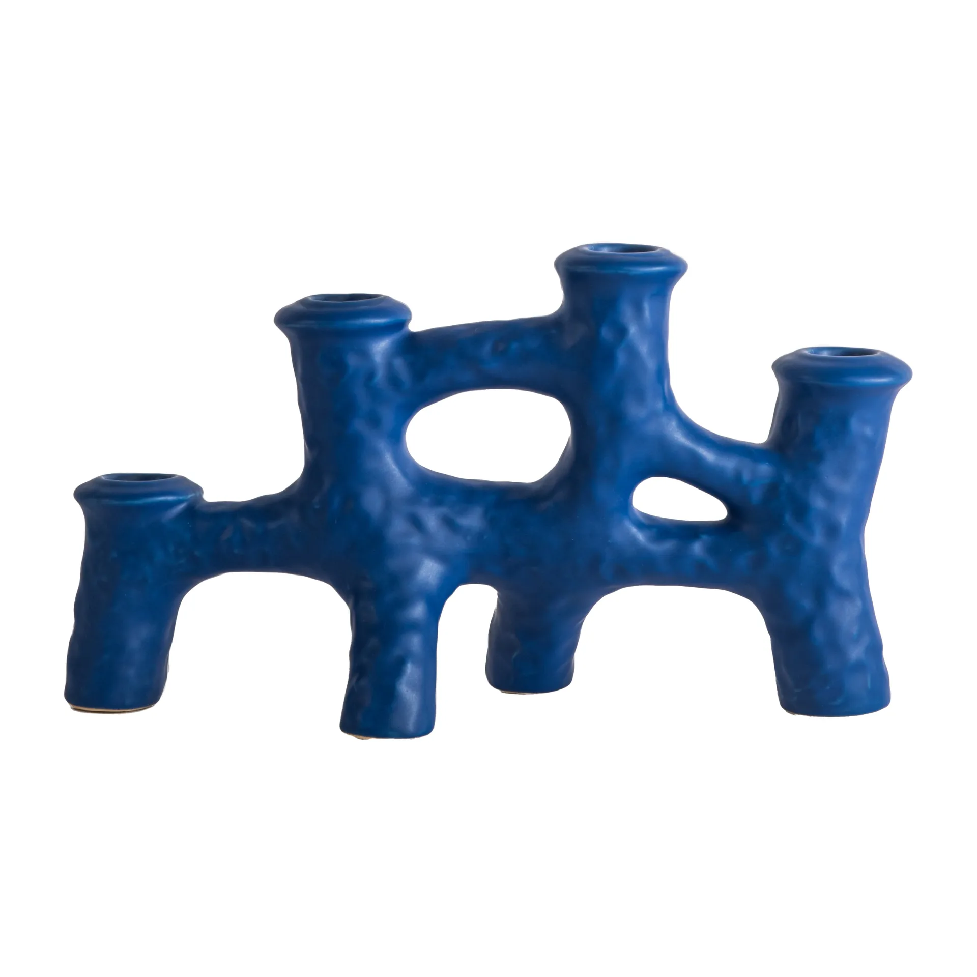 Luca kandelaar 12x30 cm, Blauw Byon