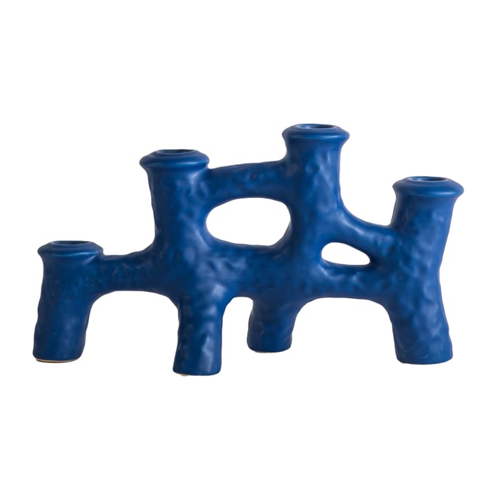 Luca kandelaar 12x30 cm - Blauw - Byon