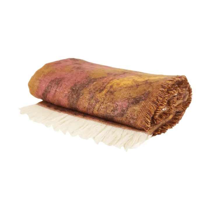 Mavi plaid - Bruin-beige-wijnrood, 130x170 cm - Byon