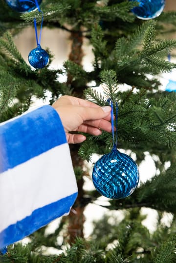 Opacity kerstbal M Ø8 cm 2-pack - Blauw - Byon