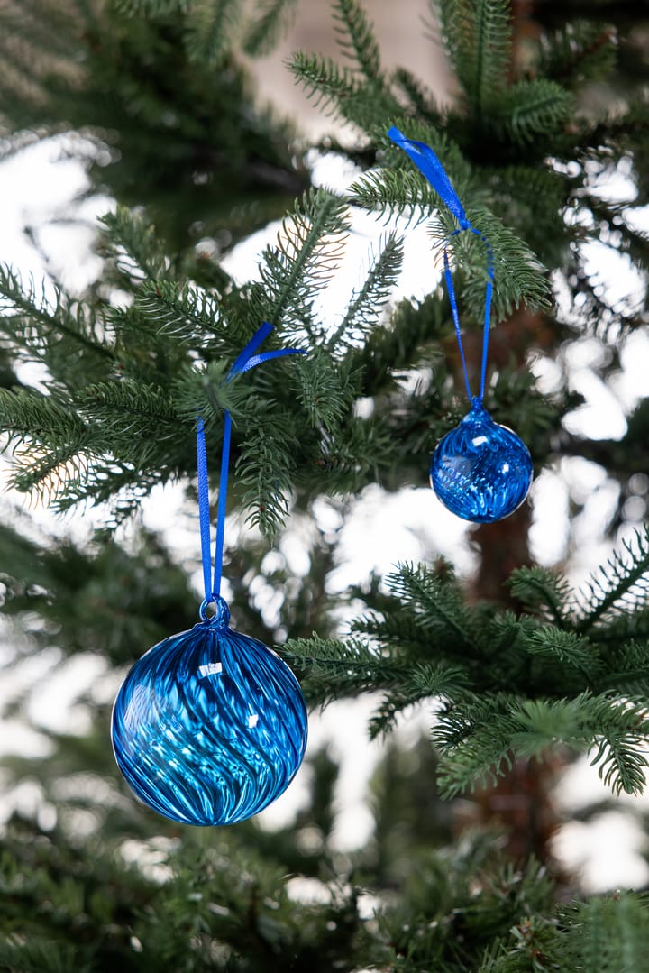 Opacity kerstbal M Ø8 cm 2-pack, Blauw Byon
