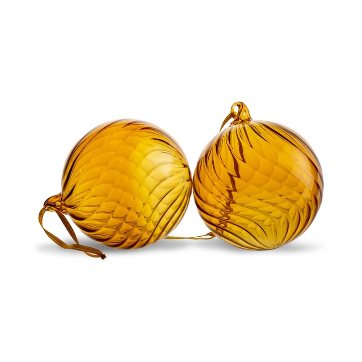 Opacity kerstbal M Ø8 cm 2-pack - Geel - Byon