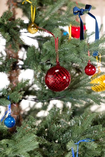 Opacity kerstbal M Ø8 cm 2-pack - Rood - Byon