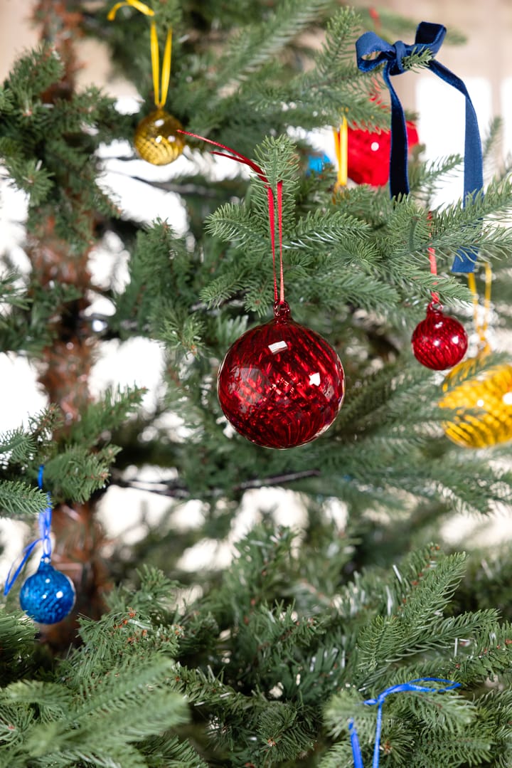 Opacity kerstbal M Ø8 cm 2-pack, Rood Byon