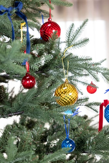 Opacity kerstbal M Ø8 cm 2-pack - Rood - Byon