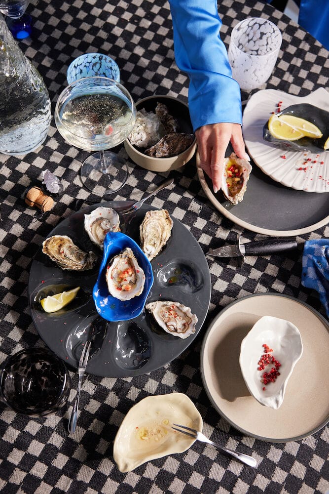 Oyster serveerschaal - Grijs - Byon