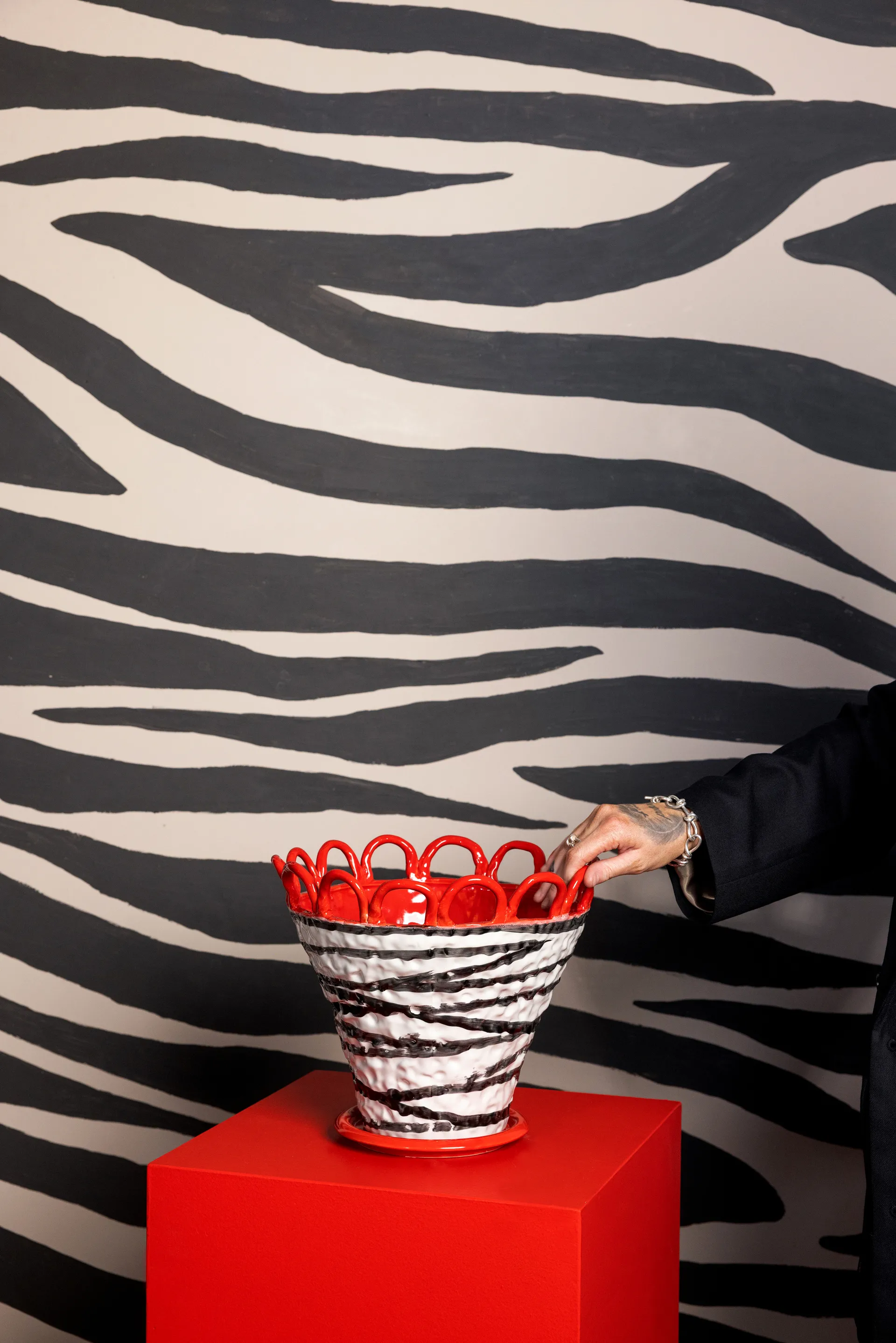 Patty pot L Ø30 cm, Zebra-rood Byon