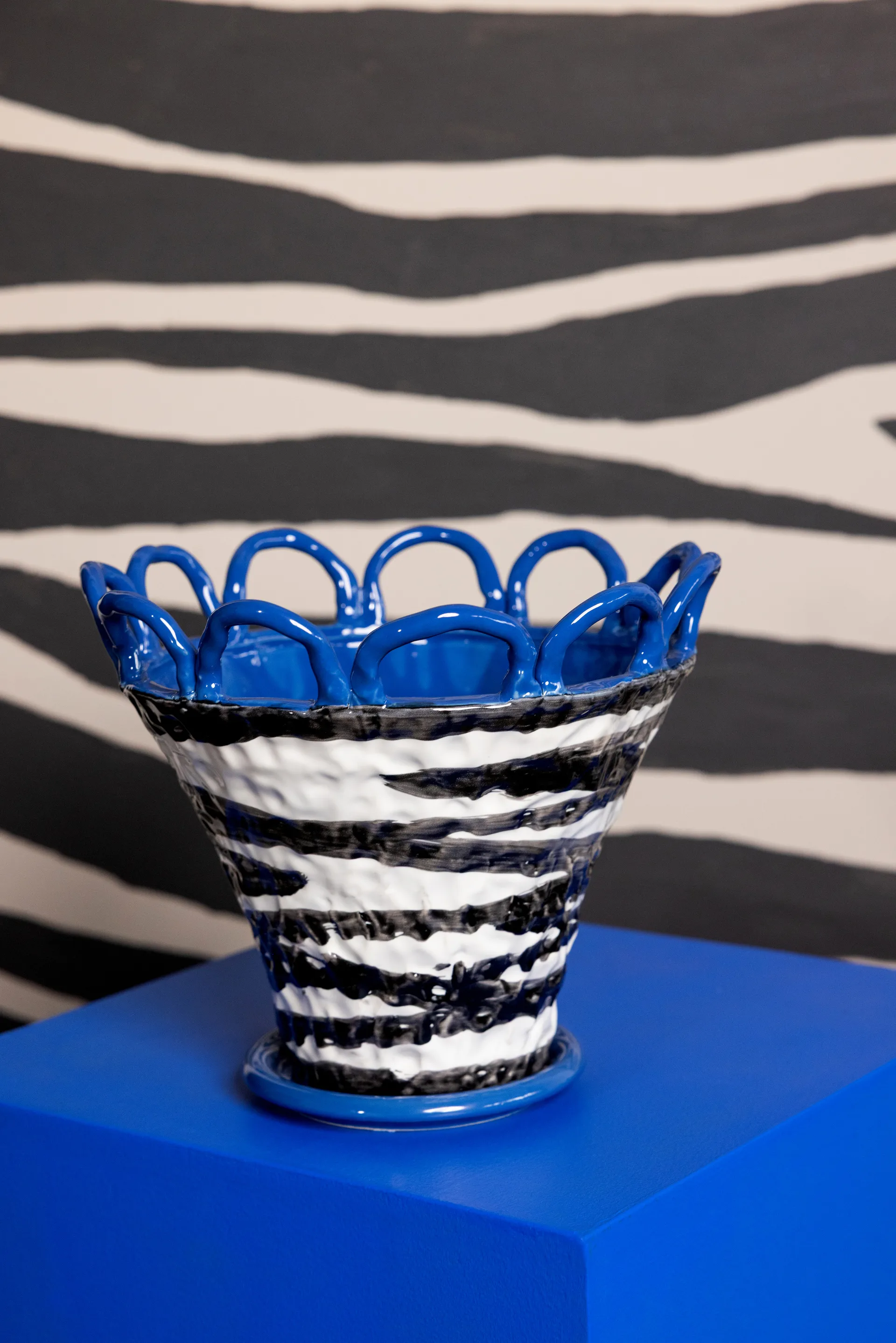 Patty pot S Ø25 cm, Zebra-blauw Byon