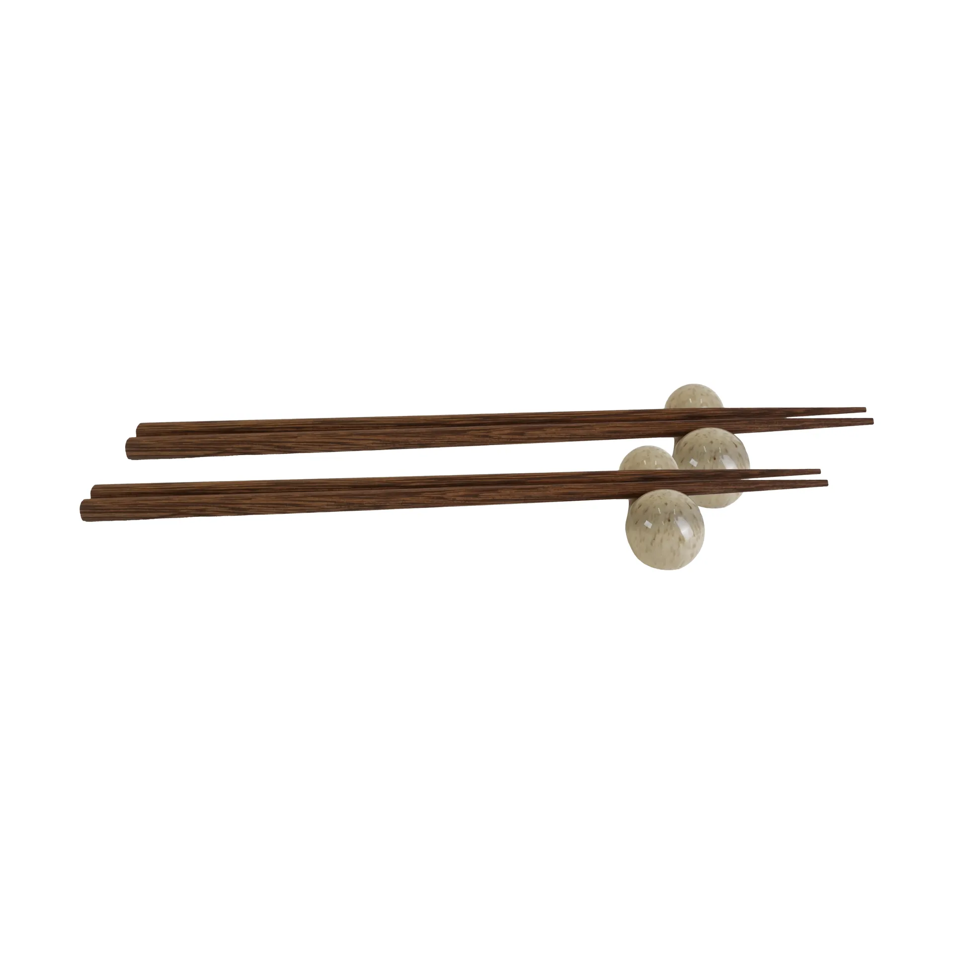 Porto eetstokjes met houder 2-pack, Beige Byon