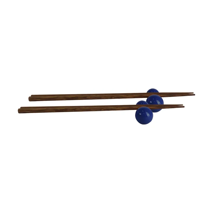 Porto eetstokjes met houder 2-pack - Blauw - Byon