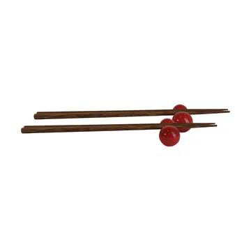 Porto eetstokjes met houder 2-pack - Rood - Byon