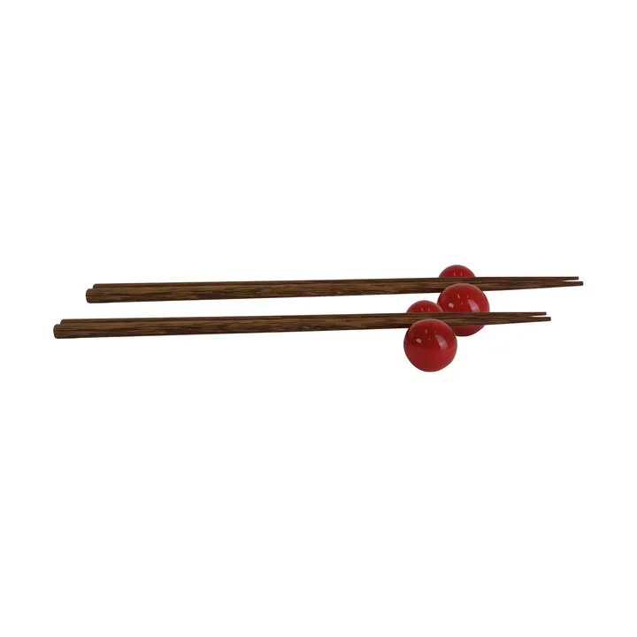 Porto eetstokjes met houder 2-pack - Rood - Byon