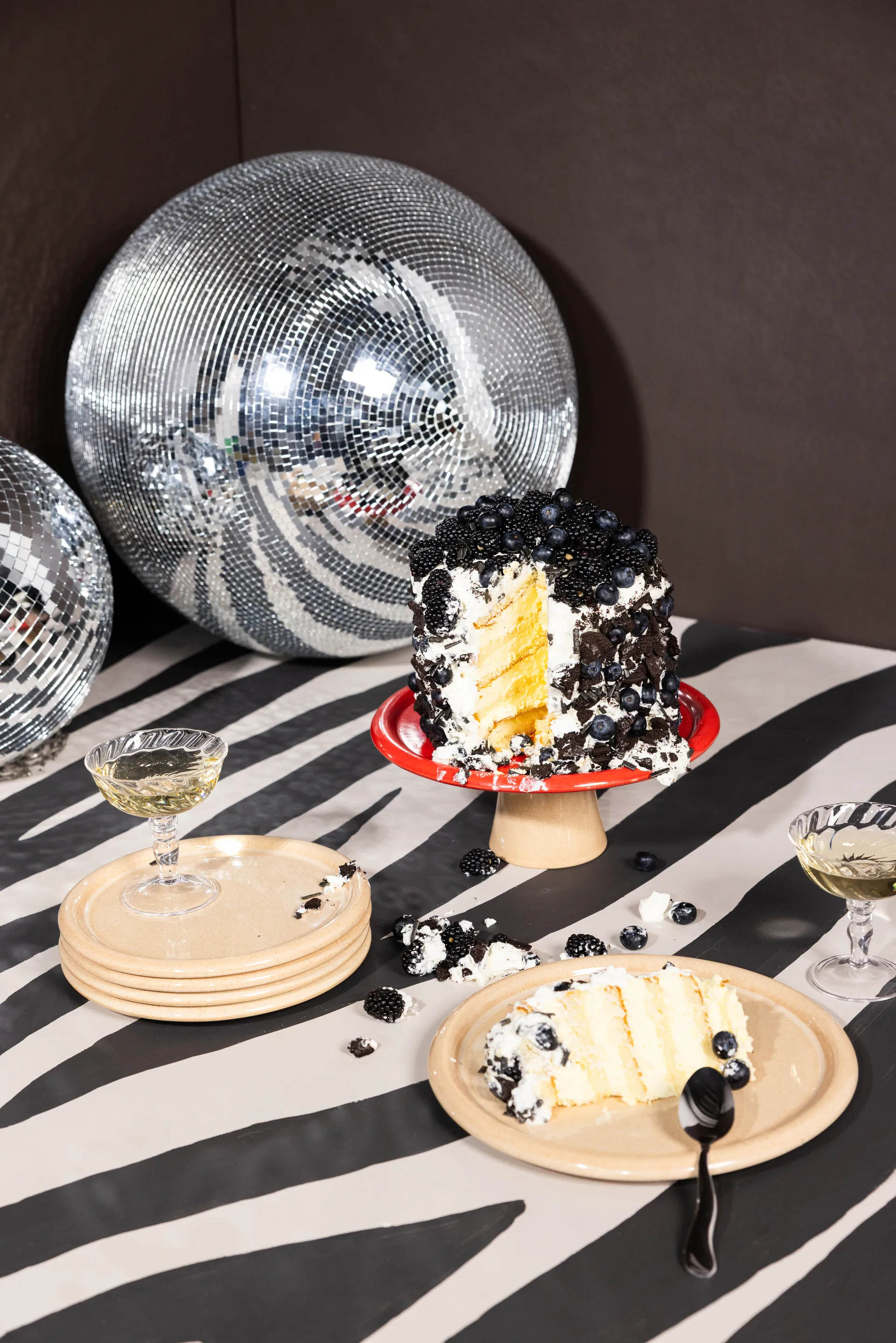 Porto etagère Ø26x11 cm, Rood-beige Byon