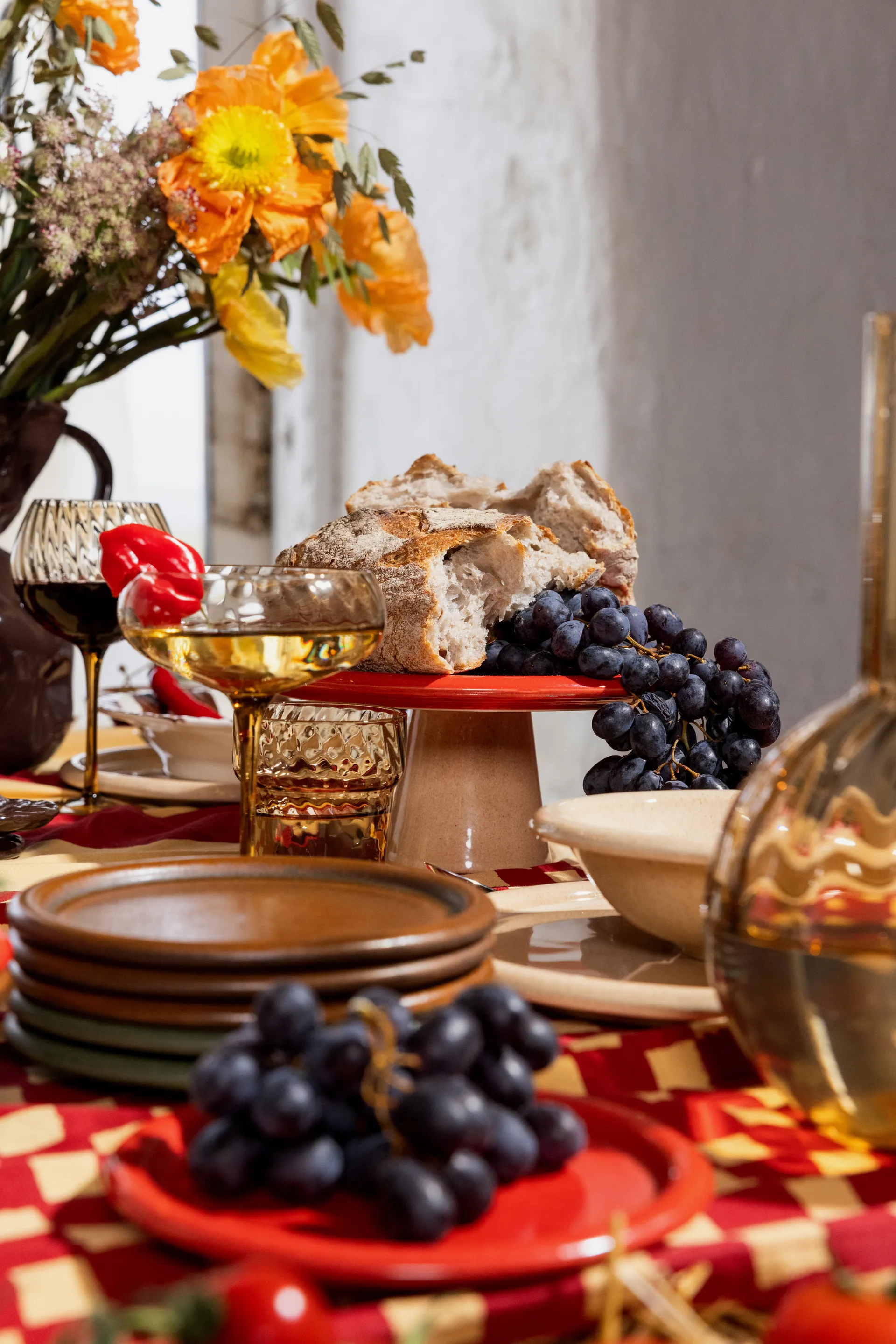 Porto etagère Ø26x11 cm, Rood-beige Byon