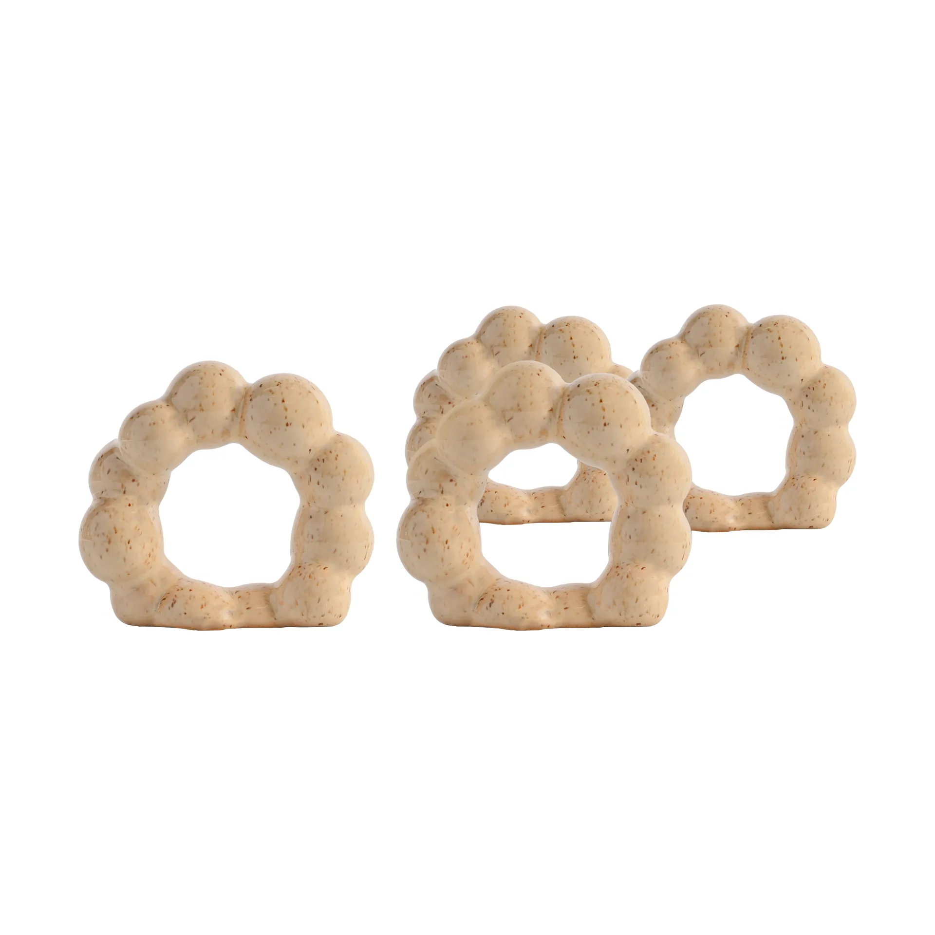 Porto servetring 4-pack, Beige Byon