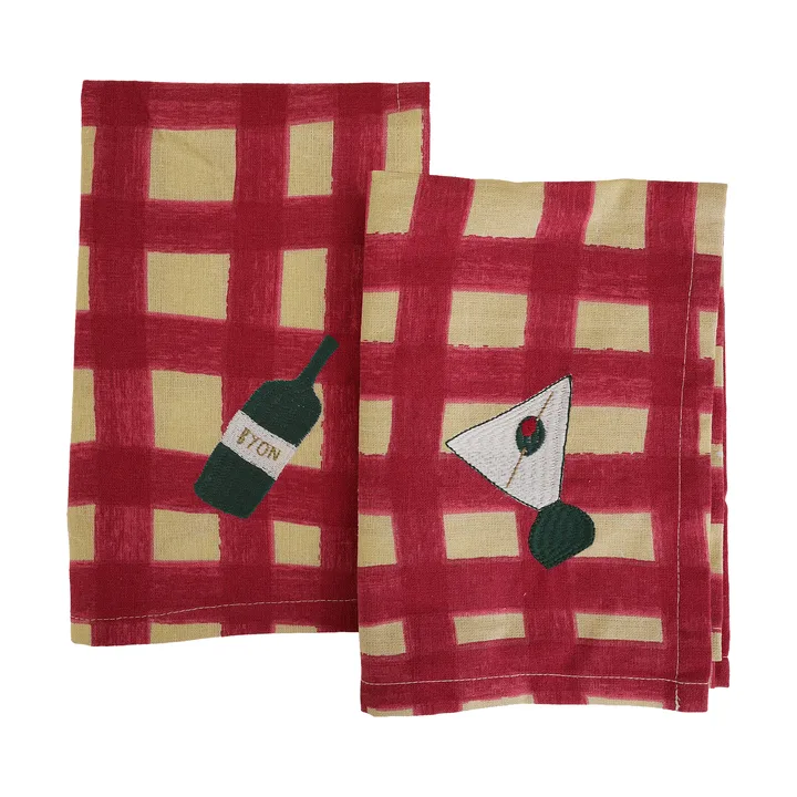 Sera servetten 2-pack - Rood, 45x45 cm - Byon