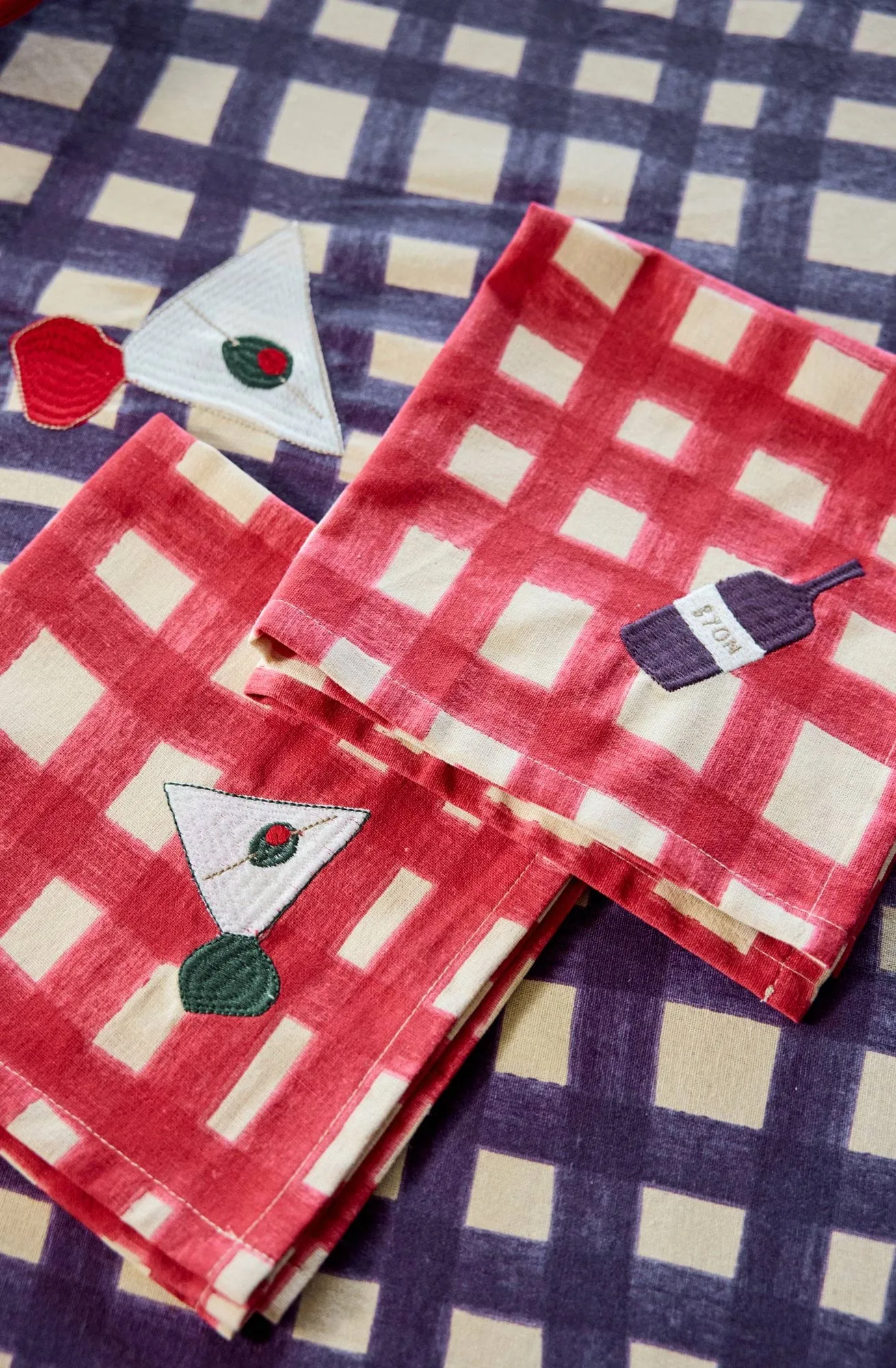 Sera servetten 2-pack, Rood, 45x45 cm Byon