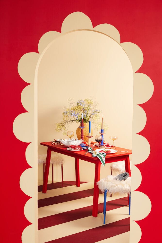 Shell Line schoteltje S 13x16 cm, Wit-rood Byon