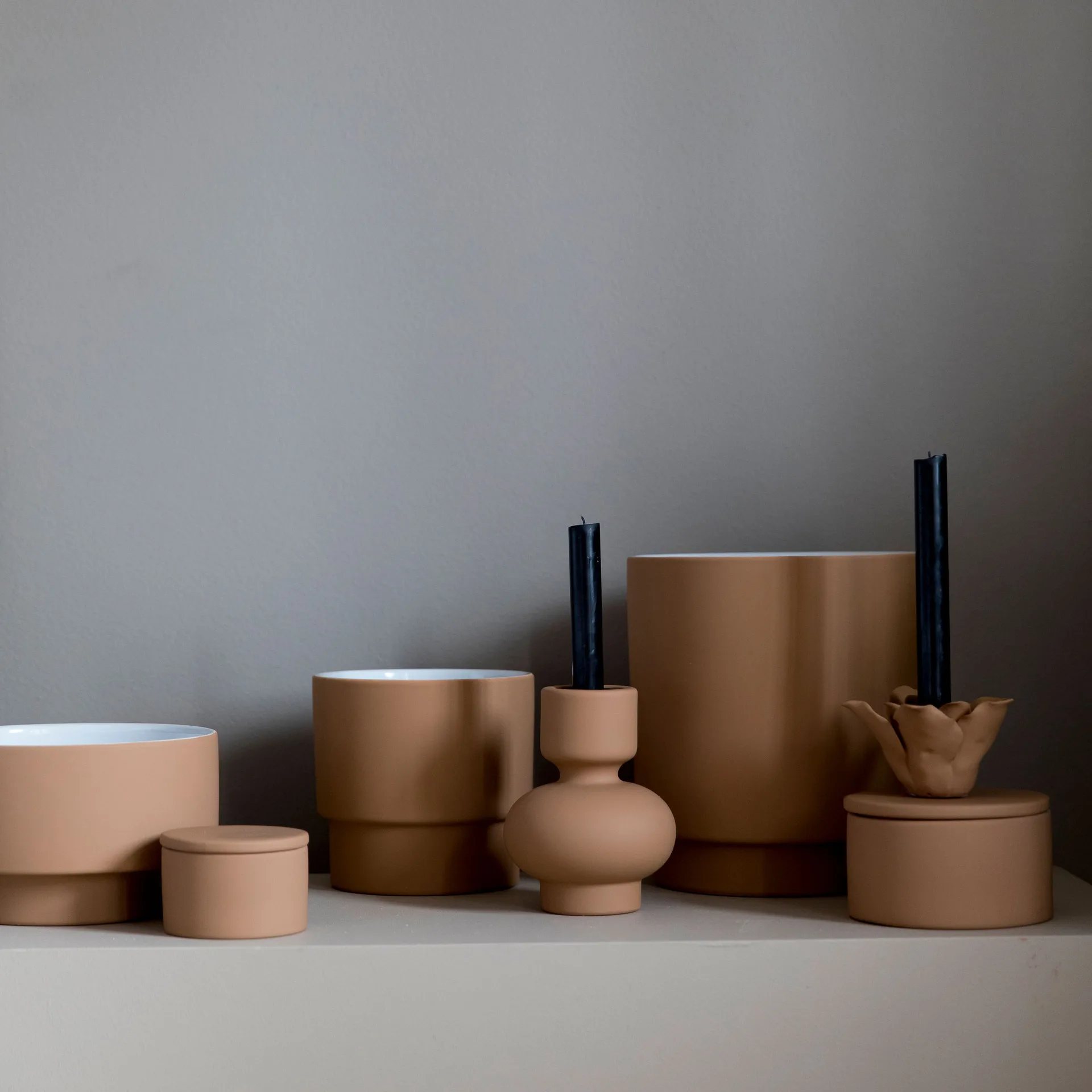 Sienna kaarsenhouder 16 cm, Terracotta (bruin) Byon