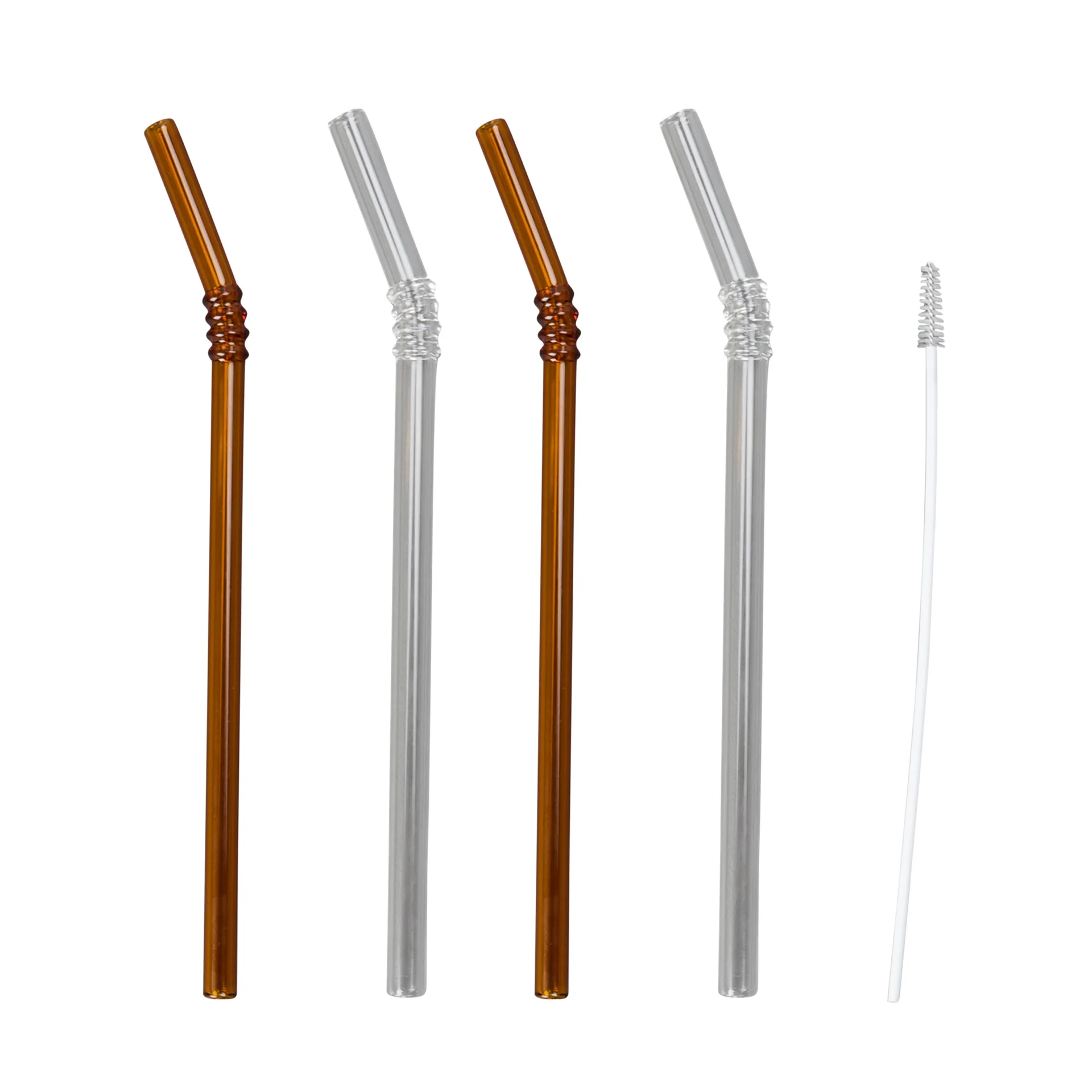 Smile rietjes 4-pack, Transparant-bruin Byon