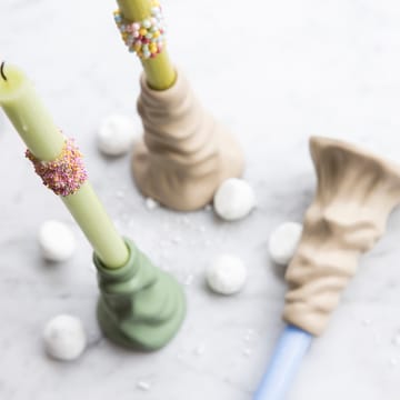 Soft ice cream kandelaar 7,5 cm - Groen - Byon