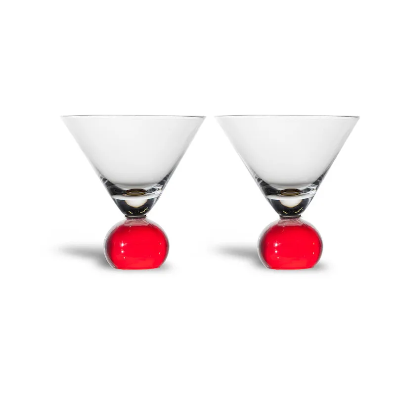 Spice glas 24 cl 2-pack, Rood-transparant Byon