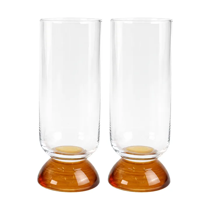 Spice hoog drinkglas 38 cl 2-pack - Helder-amber - Byon
