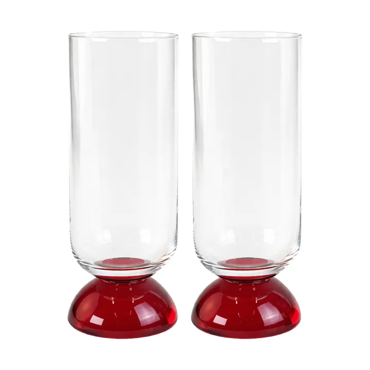 Spice hoog drinkglas 38 cl 2-pack - Helder-rood - Byon