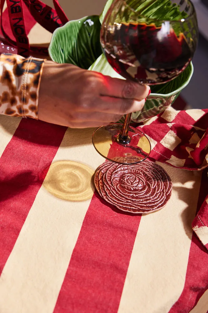 Veggie glasonderzetter Ø10 cm 2-pack, Bordeauxrood Byon