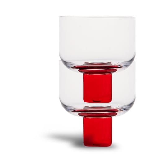Victoria glas 35 cl 2-pack - Rood-transparant - Byon