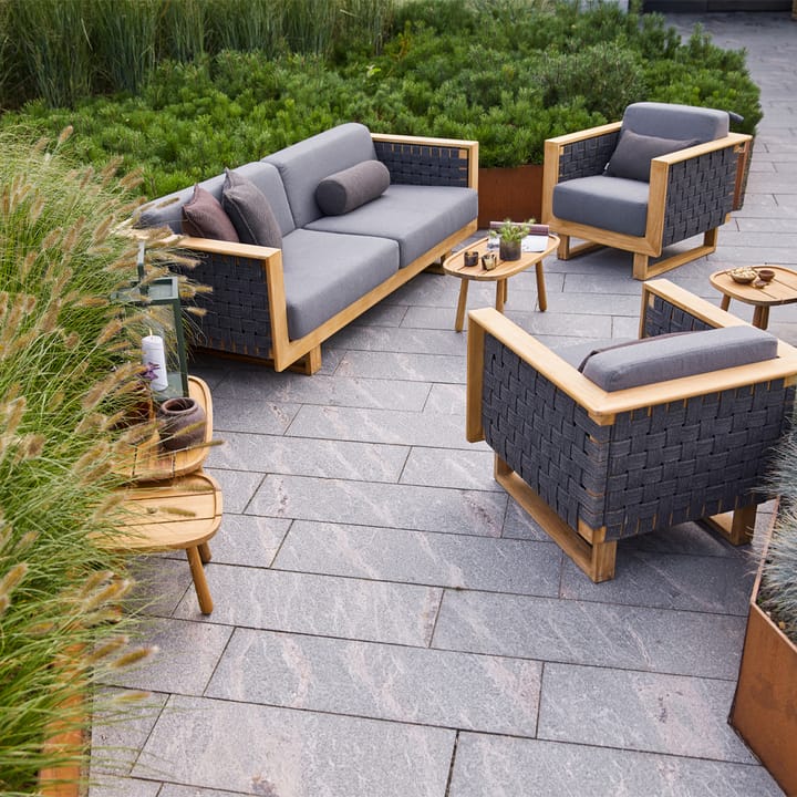 Angle loungefauteuil, Dark grey, teak Cane-line