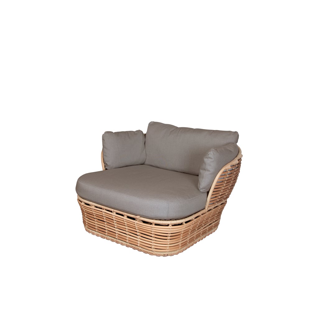 Cane-line Basket loungefauteuil Natural, incl. taupe kussens