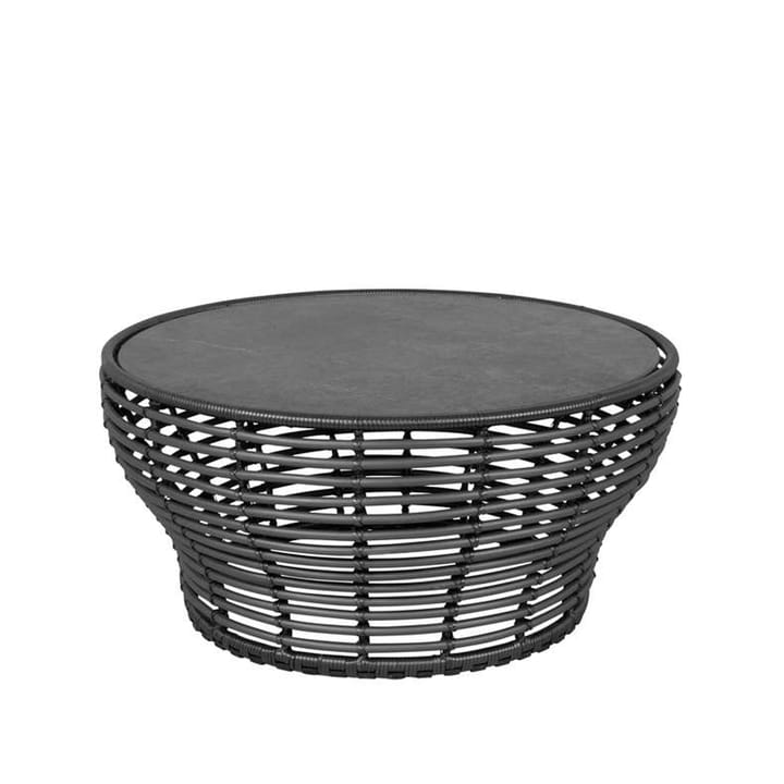 Basket salontafel - Fossil black, groot, grijs gevlochten onderstel - Cane-line