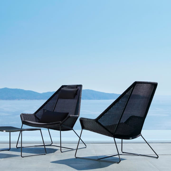 Breeze loungestoel hoge rug weave, Black Cane-line