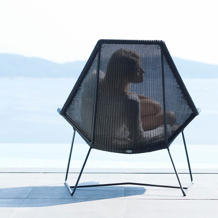 Breeze loungestoel hoge rug weave, Black Cane-line