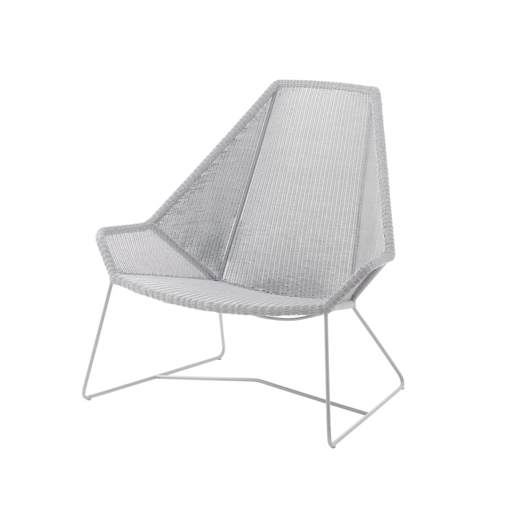 Cane-line Breeze loungestoel hoge rug weave White grey